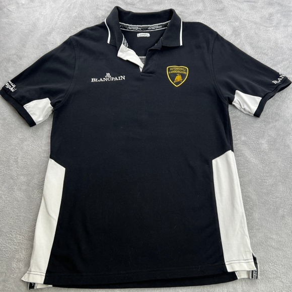 Lamborghini Blancpain Racing Polo XXL Black Men Embroidered Luxury Sport Shirt
